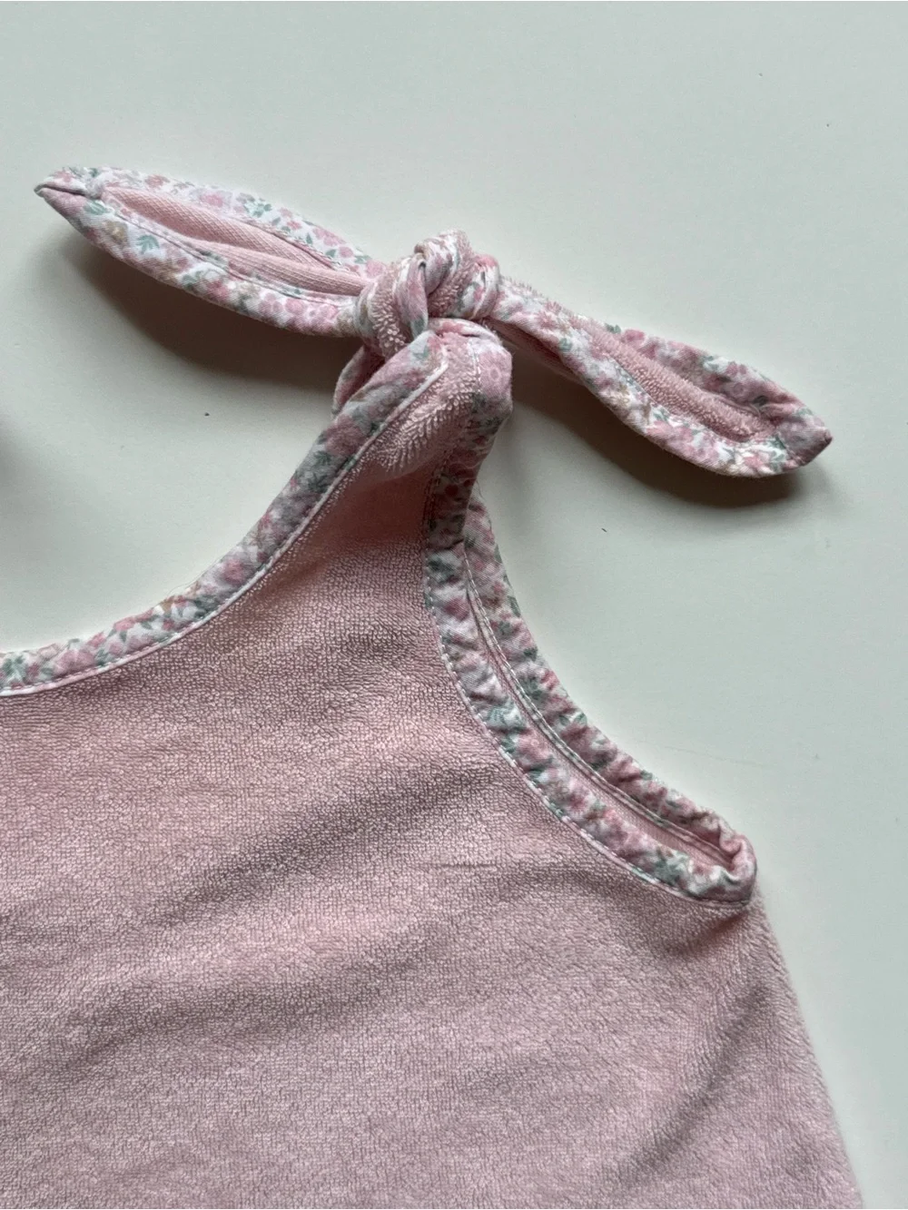 Minnow Girls' French Terry Tie-Knot Pink Tank Top - Size 2T